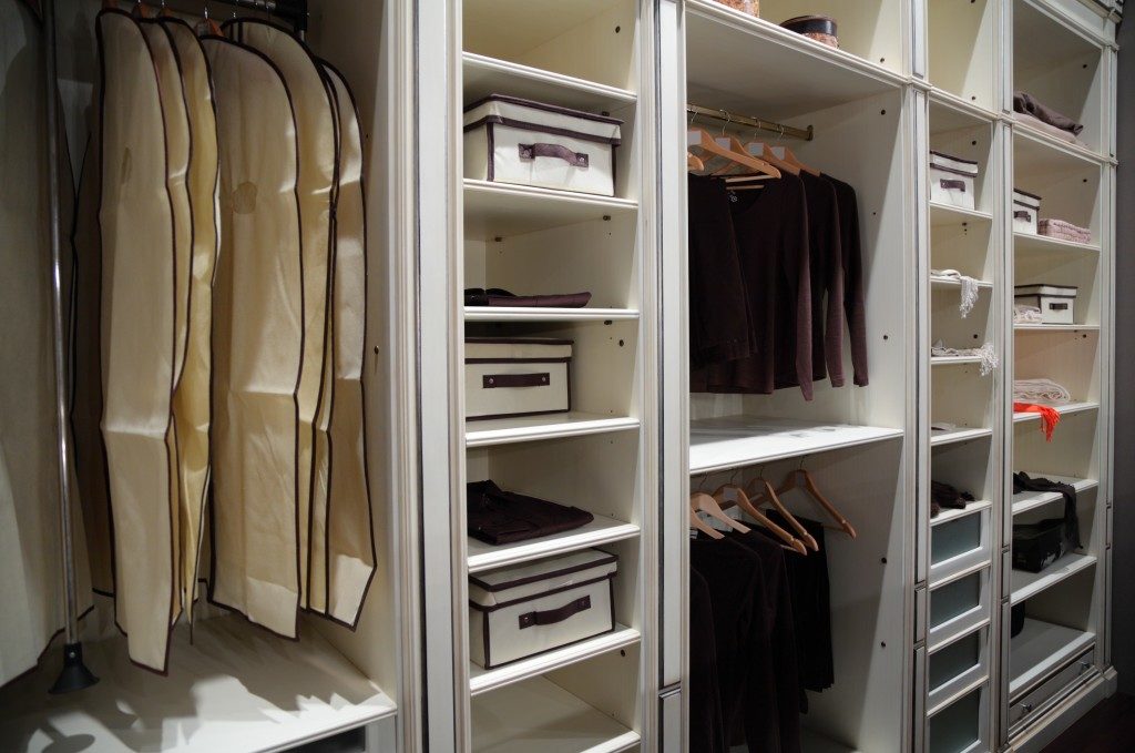 organized walk-in closet